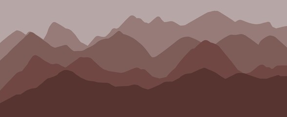 Mountain illustration in flat style.