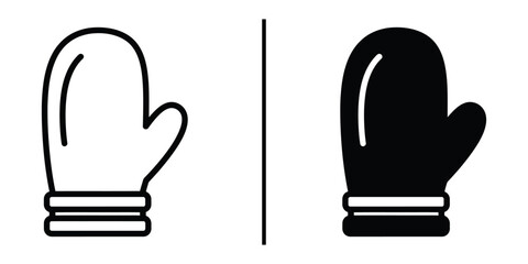 Obraz premium A simple illustration of a pair of black and white gloves side by side