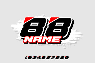 Naklejka premium Racing number logo designs 1 to 10 for racing, motorsports and racing jerseys Vector Template EPS 10