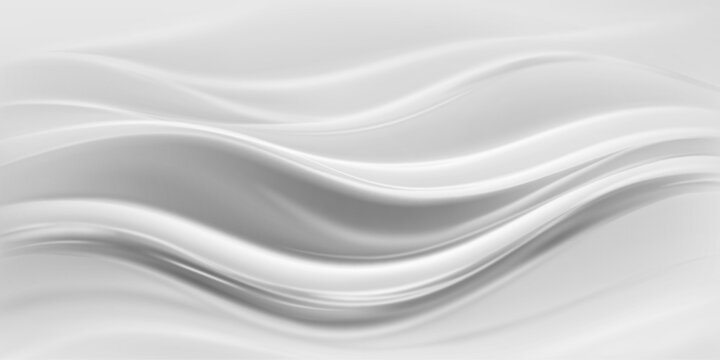 Smooth, flowing white waves on a light gray background, creating a soft, elegant design.