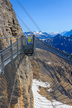 Thrill Walk path at Birg near Schilthorn in the Swiss Alps, Switzerland