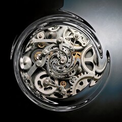 Mechanical Gears and Springs Artistic Stock Photo