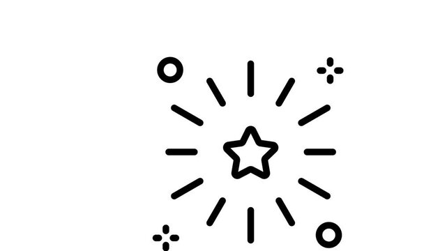 A well crafted outline animated icon  of fireworks celebration