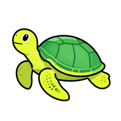 Obraz premium Cute Cartoon Turtle Illustration