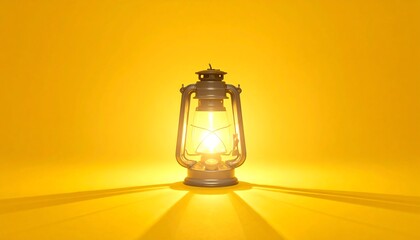 Vintage lantern with warm glowing light.