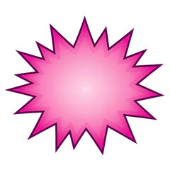 Fototapeta premium Pink starburst shape with gradient glow isolated