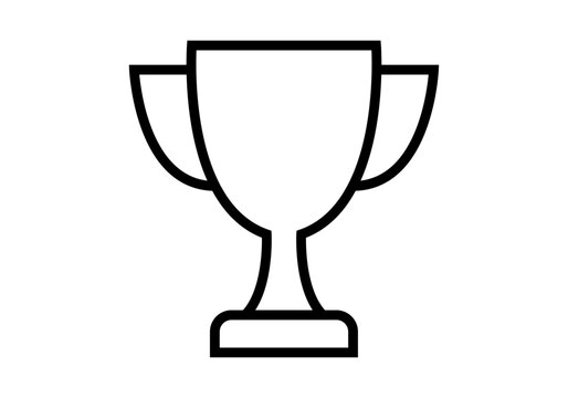 Icono de copa de trofeo con contorno negro