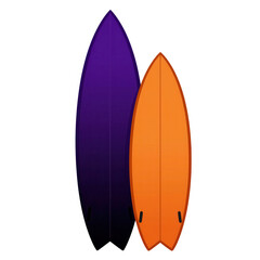 Two overlapping gradient flame shapes isolated