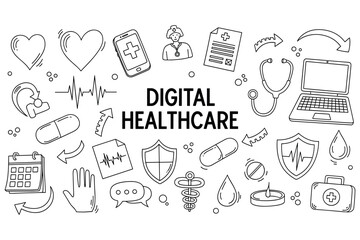Digital healthcare innovation: medical icons and technology integration