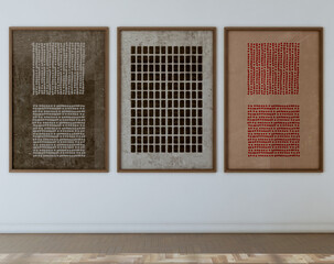 Naklejka premium Large luxury modern bright interiors Living room mockup illustration 3D rendering Digitally Generated Image