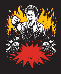 &ldquo;Powerful Protest Illustration Symbolizing Freedom of Speech and Resistance&rdquo;