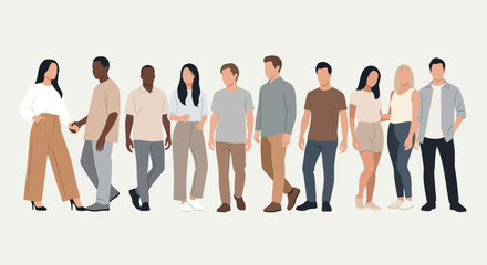 Fototapeta premium Diverse Group of People Standing Together.
