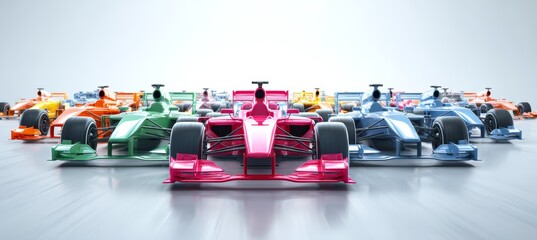 Variety color of racing car model. Generative AI technology.	
