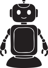 Naklejka premium Simple, friendly robot character with a screen on its body, isolated on white background.