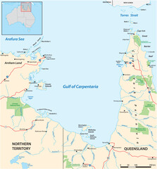 Map of the Gulf of Carpentaria in northern Australia