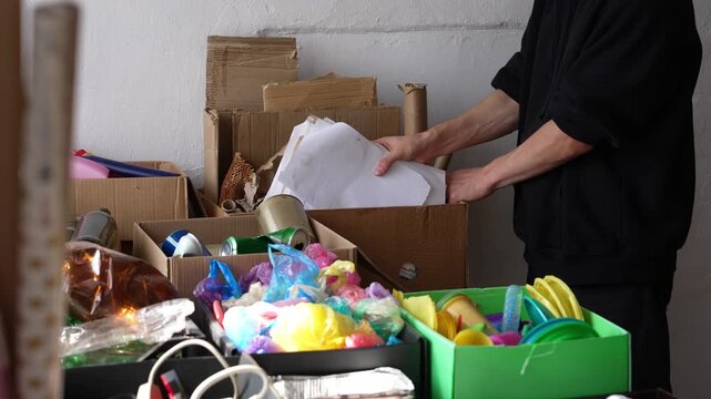 Office archival waste paper. Waste Sorting Recycling Center