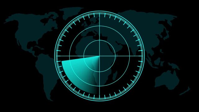 Rader radar icon, Animated radar icon animation
on map background.