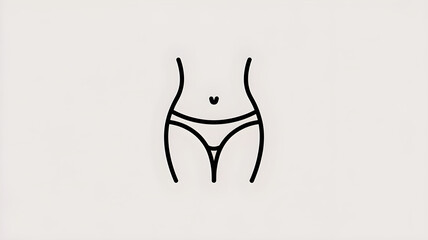 Bikini zone line icon vector, intimate area epilation and hair removal service illustration, isolated PNG