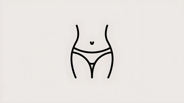 Bikini zone line icon vector, intimate area epilation and hair removal service illustration, isolated PNG