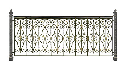 Obraz premium Fence, balcony facade with forged ornament. C.