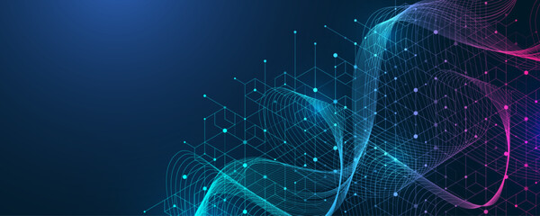 Abstract digital blockchain cube blocks concept. 3D big data cubes quantum computer technology idea. Artificial intelligence data core cubes design element