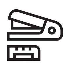 Fototapeta premium A simple black and white line drawing of a stapler and staples