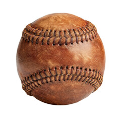 A close-up view of a vintage baseball