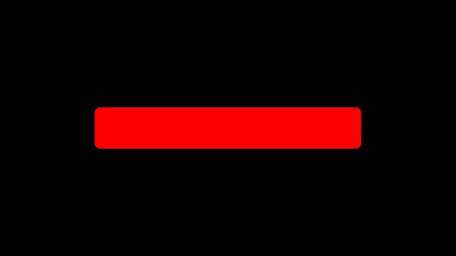 Minimal red lower third animation with rounded rectangle shape, clean modern style for titles, captions, and broadcasts. 4K motion graphic with transparent alpha background. alpha channel