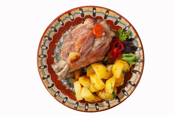 Lamb with boiled potatoes and vegetables
