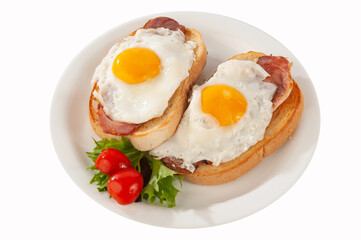 Sandwiches with eggs and ham