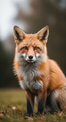 Obraz premium Captivating Red Fox Portrait - A Glimpse into the Wild.