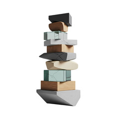 Stack of Mixed Materials, Balance, and Fragility Concept