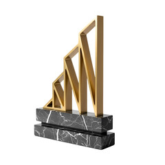 Golden Abstract Sculpture - Business Growth and Achievement