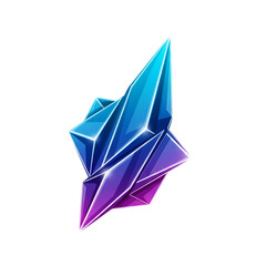 Geometric Crystal Formation: Digital Blue and Purple Gemstone