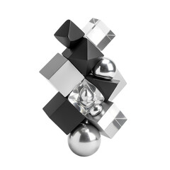 Monochromatic Geometric Sculpture: Cubes and Spheres