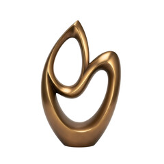 Golden Abstract Sculpture: Fluid Organic Modern Form