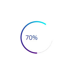 Circular progress bar with 70 percent completion, modern gradient