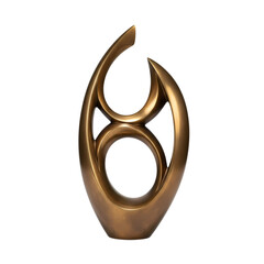 Modern abstract bronze sculpture of elegant curved flowing form
