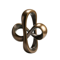 Abstract bronze sculpture of interlocking infinity loops