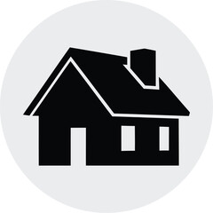 Obraz premium Simple black and white house icon