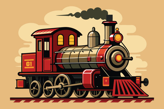 Vintage steam locomotive train retro railroad transportation travel journey nostalgia classic engine