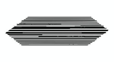 Abstract geometric hexagon shape with digital glitch effect