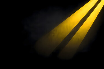 Dark Black Background with Diagonal Yellow Light Beams