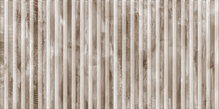 Close up modern vertical wood slat wall panelling natural light texture Wood texture background
