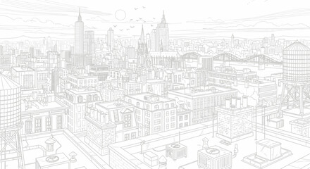  a-city-rooftop-view-line-art