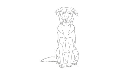 a-dog-sitting-calmly-line-art,