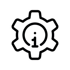 Obraz premium Gear icon containing letter i for information