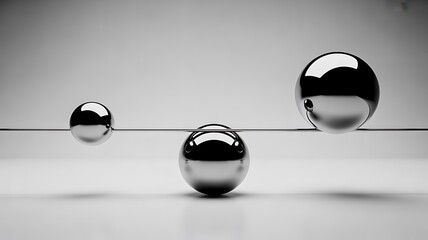 Metallic spheres balance representing stability concept
