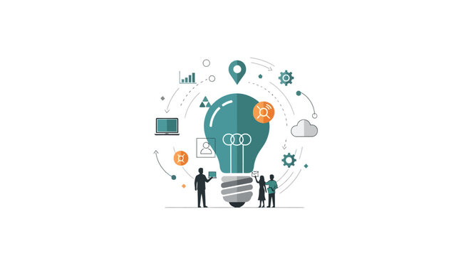 Creative Light Bulb Idea Innovation Concept.
