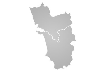 Obraz premium Goa Map, India map on isolated white background. High quality coloured map of Goa.